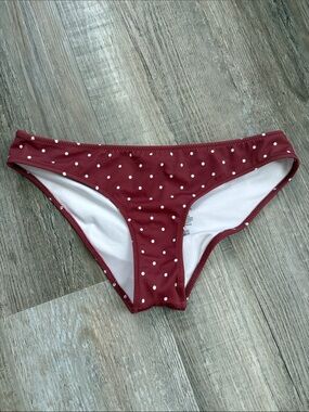 Burgundy Polka Dot Bikini Bottoms